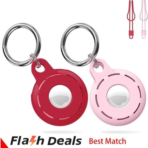 New For Apple Airtag Liquid Silicone Protective Tpu Sleeve For Apple Locator Tracker Anti-Lost Device Keychain Protective Sleeve