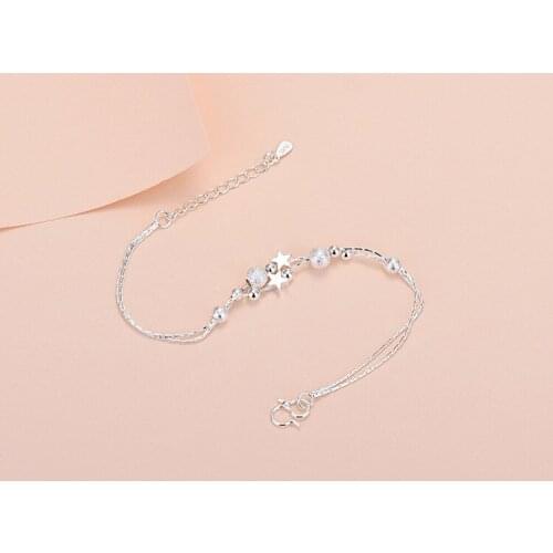 Lyvior Planet Bracelet Female Temperament Student Fashion Round Bead Double Layer Jewelry 925 Silver Plated Jewelry