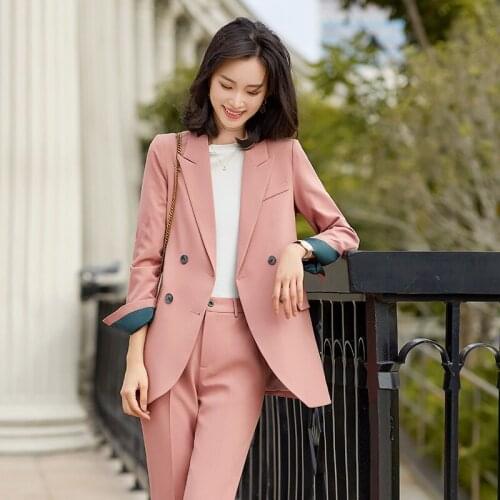 Formal Uniform Styles Pantsuits Women Business Work Wear OL Styles Ladies Professional Spring Autumn Blazers Trousers Set