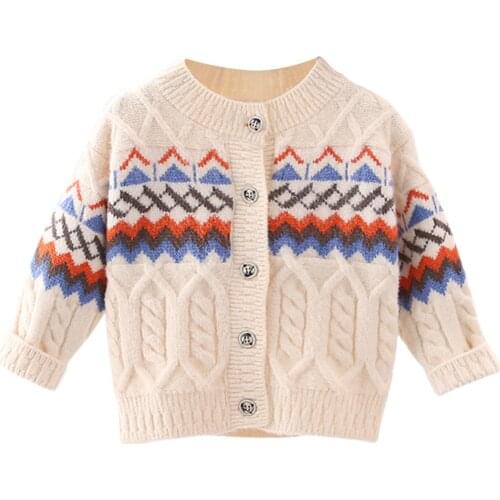 Toddler Kids Winter Sweater Warm Knit Crochet Clothes Coats Cardigan Outfits Comfortable Baby Girl Sweater Зимний Костюм Детский