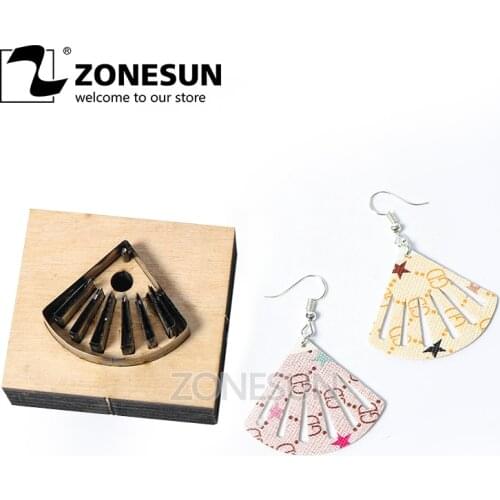 ZONESUN Custom Hand Fan Leather Earring Paper Cutting Die Tool For Die Cutting Machine DIY Punching Japan Steel Blade Rule