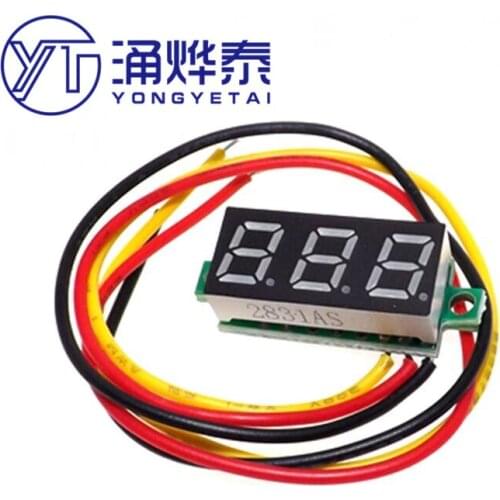 0.28 inch ultra small digital DC voltage meter digital display adjustable three-wire DC0-100V battery voltmeter