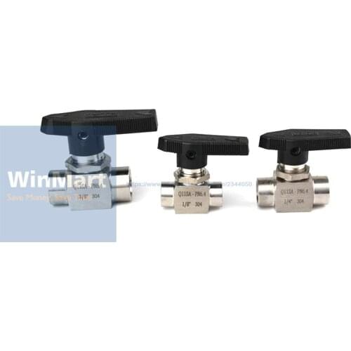 1pc 304 Stainless Steel 1/4" Female Shut Off Ball Valve Bulkhead Water Gas Oil 915 PSI