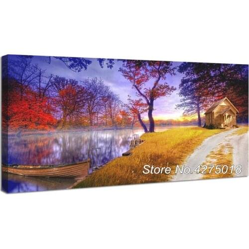 DIY diamond embroidery Landscape Autumn Nature Purple Colorful diamond painting cross stitch Full mosaic rhinestones YG329