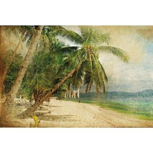 JMINE Div 5D Vintage Palm Tree Sea Beach Full Diamond Painting cross stitch kits art Scenic 3D paint by diamonds