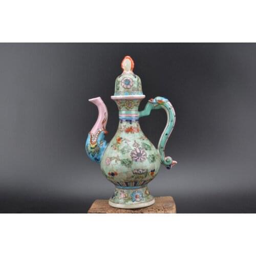 Antique QingDynasty porcelain teapot,pastel,Dragon,Home Decoration collection & adornment,#01