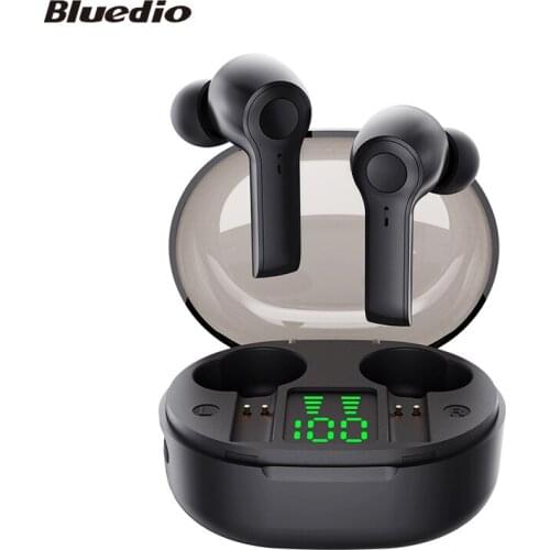 Bluedio D4 Wireless Earphone Portable Earbuds Touch Control BT 5.1 In Ear Bass Headset With Charging Case Battery Display
