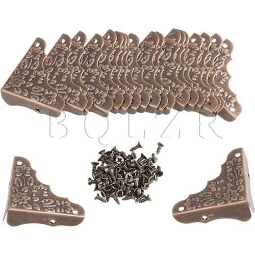 BQLZR 20x Bronze Iron Antique Edge Cover Protectors Corner Guards Furniture Decorative