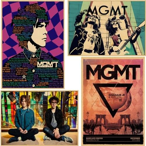 MGMT theatrical poster retro nostalgia kraft paper decorative painting wall sticker 30*21cm
