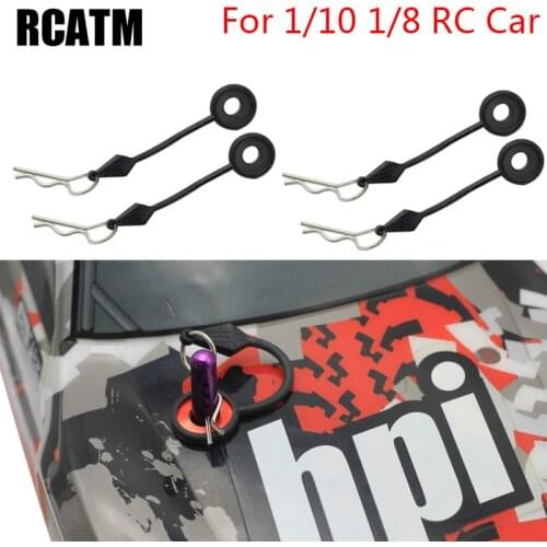 4pcs Metal + Rubber Car Shell Fixed Body Buckle Lock for 1/10 1/8 RC Car TRX4 TRX6 SCX10 D90 D110 UDR REVO RC Drift Crawler