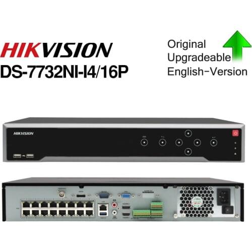 Hikvision POE DS-7732NI-I4/16P 16CH H.265 12mp POE NVR for IP Camera Support Two way Audio HIK-CONNECT