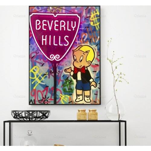 Pictures Home Decor Neon Modular Canvas Richie Rich Painting Graffiti Modern Printed Cartoon Posters Wall Art Living Room Frames