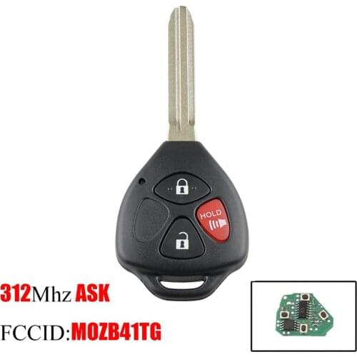 3 Buttons Car Remote Key For Toyota MOZB41TG 312Mhz For Toyota Scion Yaris 2005 To 2010 Car Keys 4D67 Or G Chip Optional