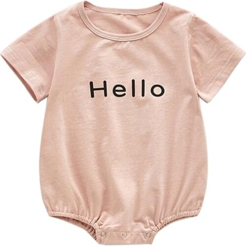 Newborn Baby Kids Pure Cotton Romper for Girls Boys Clothing Summer Childrens Letter Print One-piece Bodysuit
