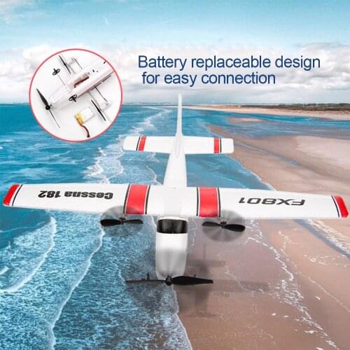 2.4GHz 2CH FX801 Airplane 182 DIY RC Plane Toy EPPRC Glider Airplane Aircraft Model Outdoor Flight Toys for Kids Boys