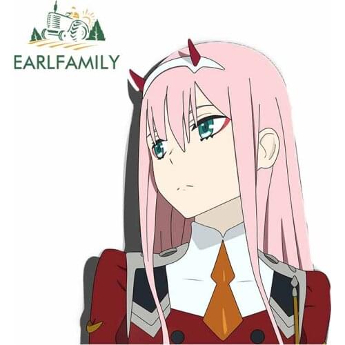 EARLFAMILY 13cm x 10.8cm for Darling In The FranXXX 02 Girl Laptop Laptop Car Stickers Decal Trunk Windows Cartoon Car Styling