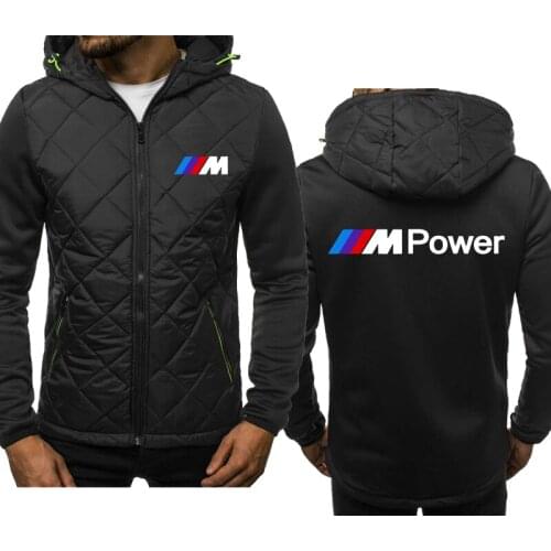 Fashion casual Brand Bmw M car logo Printing Mens Zip Jacket Power High Quality Spring Autumn Cotton Mens jacket