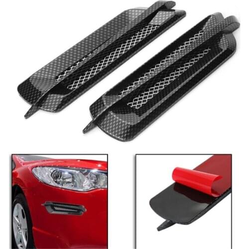 2Pcs ABS Plastic Sticker Car Carbon Fiber Side Air Flow Intake Grille Vent Fender Cover Shark Gill Sticker DIY Car Styling