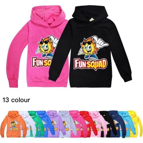 2021 New Kids Clothes Boys Hoodies Tops Fun Squad Gaming Children Clothing Long Sleeve Tees Tops Baby Custume