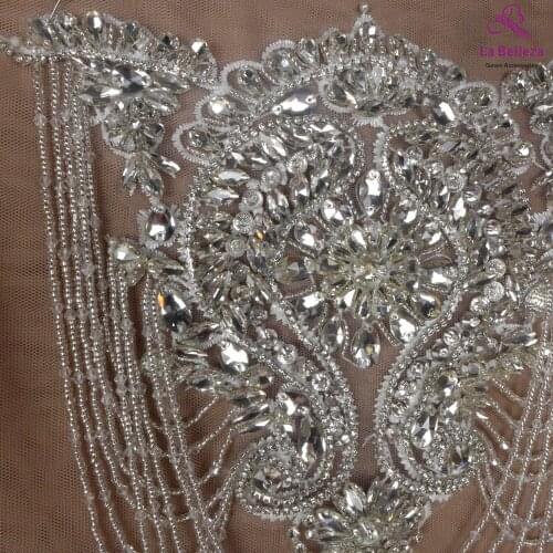 New large silver ,handmade beaded embroidery collar applique accessories diy cheongsam patch 25*30cm by piece