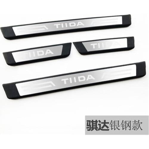 Stainless steel Plate Door Sill Welcome Pedal Car Styling Accessories for Nissan TIIDA 2005-2017 Car Styling