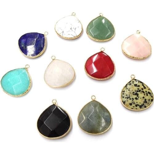Natural Stone Agates Pendants Water drop shape Pendant for Jewelry Making Diy necklace accessories Size 29x33mm