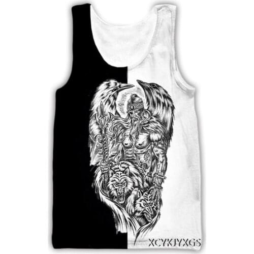 Viking Warrior Tattoo 3D Print Causal Clothing New Fashion Men Women Vest Size S-7XL mesh top