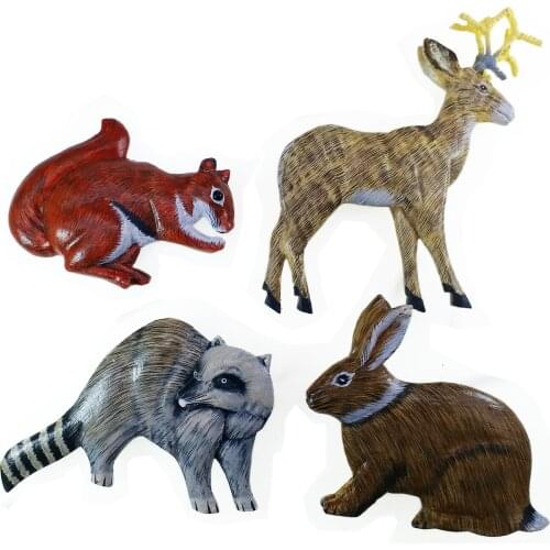 Hand Painting Wooden 3D Animal Fridge Magnets Handicraft Magnetic Refrigerator Kids Education Decoration Articles