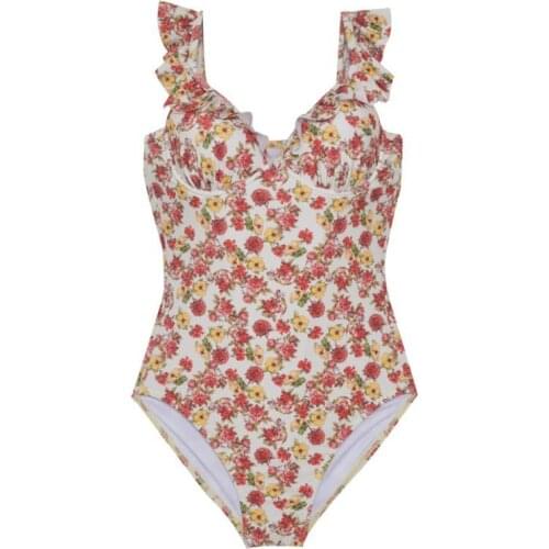 Sexy Fashion Bikini Womens Slim One-Piece Swimsuit Beach Swimsuit with Fungus One-Piece Swimsuit