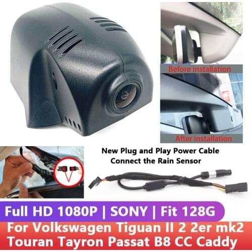 Easy to install Car DVR Registrator Dash Cam Camera For Volkswagen Tiguan II 2 2er mk2 Touran Tayron Passat B8 CC Caddy 2013~21