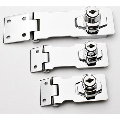 Hasp Lock Drawer Lock Closet Door Chrome Plated Metal Keyed Cabinet Latch Cupboard Desk Hasp Locks With Keys