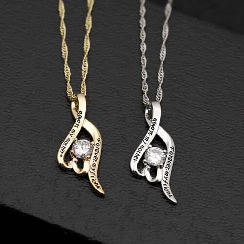 Zhijia crystal zircon grandmother granddaughter forever my friend always my mother pendants necklace for women family love gifts