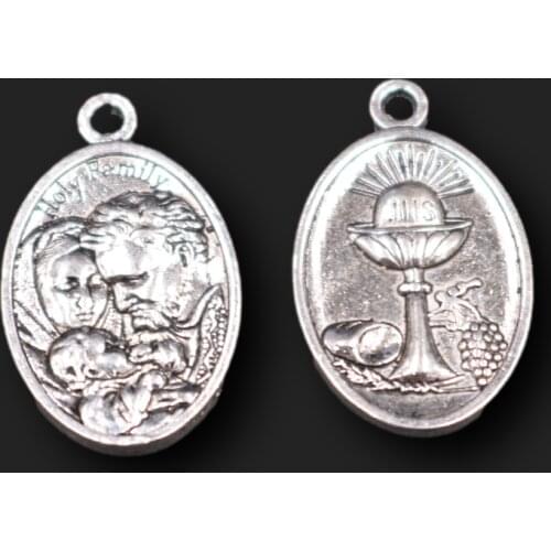 12pcs Silver Plated Catholic Holy Father Mother Holy Child Holy Grail Pendant DIY Charms Necklace Bracelet Jewelry Crafts Making