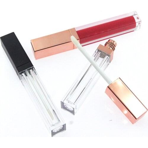 2pcs High Class Rose Gold Lip Gloss Bottle Plastic Empty Cosmetic Lip Oil Refillable Tube Liquid Lipstick Storage Bottle