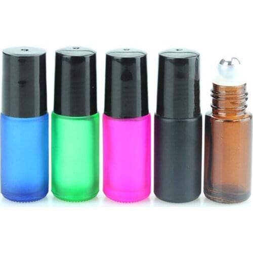 5ml Roll On Glass Bottle Refillable Containers With Metal Roller Ball For Fragrant Perfume Essential Oil F20172040