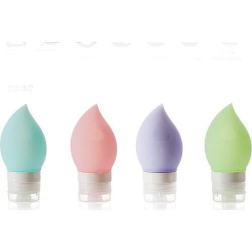 75ml Silicone box Bottles Water Drop Shape Shampoo Shower Gel Lotion Sub-bottling Tube Squeeze Tool Travel