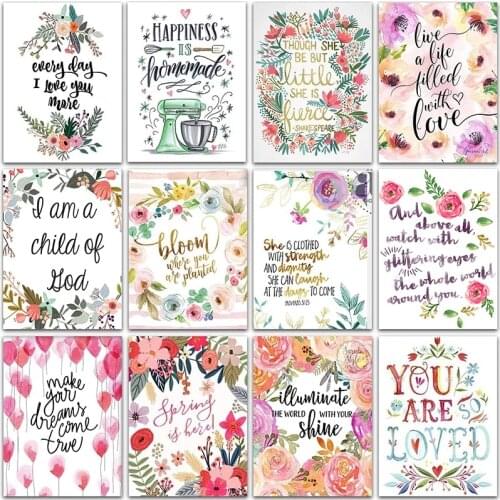 Full Drill 5D Diy Colorful Diamond Painting Greeting Card Love Text Kit Diamond Embroidery Mosaic Cross Stitch Home Decor Gift