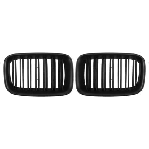 For BMW-3-Series E36 1997-1999 323I 318I 328I M3 Matte Black Double Slat Front Racing Grille 51138195151, 51138195152