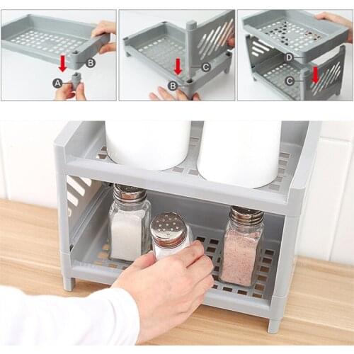 Double-layer Storage Rack Organizer Holder for Kitchen Bathroom Office Durable AC889
