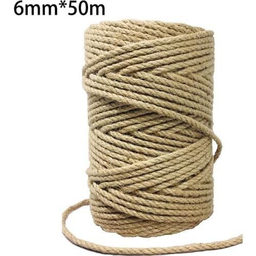 50m Natural Jute Twine Burlap String Hemp Rope Pet Cats Scratch Board Toy Making Twine Rope for DIY Artwork Bundling Home Decor