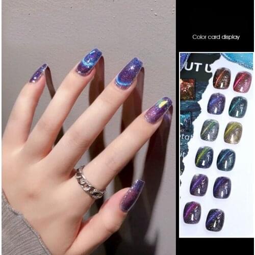 New Nail Art Fantasy Quicksand Oil Glue Flash Long lasting Magnetic Hybrid UV Cat Eye Gel Varnish With The Polarizing Effect