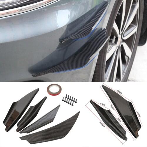 Hot Sale Carbon Fiber Car Bumper Fin Canard Splitter Diffuser Valence Spoiler Lip Modified Anti-collision Accessor Fast Shipping