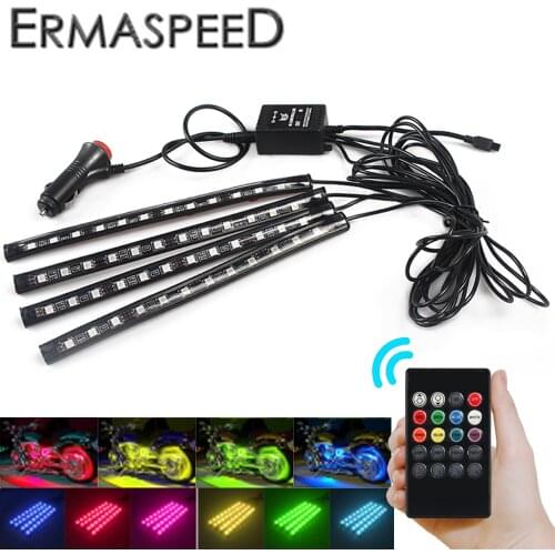 Motorcycle LED Atmosphere Light Neon Strip RGB Remote Voice Musical Control Glow Decorative Lamp Flexible Blinkers Flashers