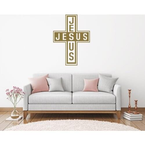 Church Wall Stencil Christianity God Decals Vinyl Adhesive Home Self Decal Jesus Cross Wall Sticker Buddha Design Sticker SYY177