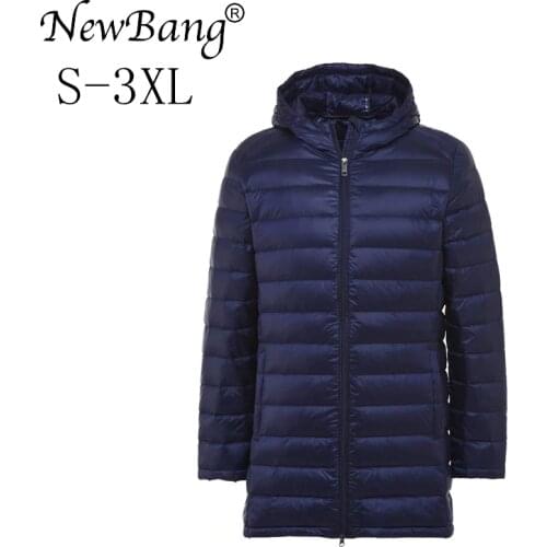 NewBang 7XL 8XL Winter Long Duck Down Jacket Men Feather Parka Man Ultra Light Down Jacket Men Lightweight Warm Puffer Jackets