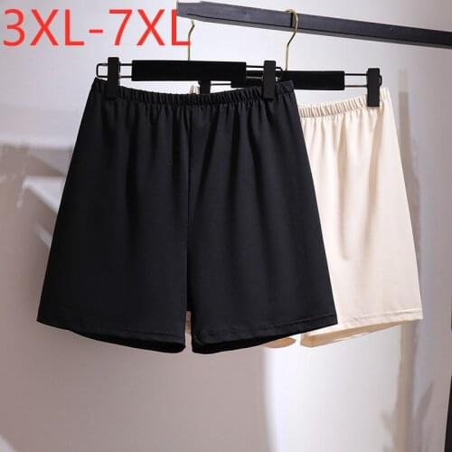 New 2021 Ladies Spring Summer Plus Size Shorts For Women Large Casual Loose Black Beige Wide Leg Shorts 3XL 4XL 5XL 6XL 7XL