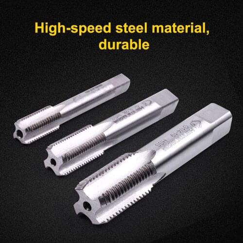 New Arrival 3pcs/set model G1/16-28 G1/8-28 G1/4-19 Straight Flute Pipe Thread Tap HSS Thread diameter 6.5mm 9mm 12mm Tap set