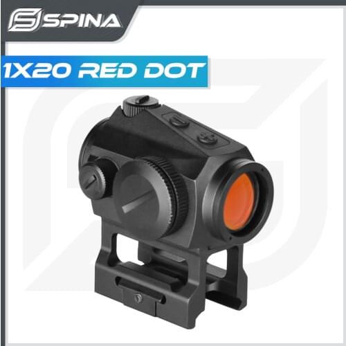 SPINA Hunting 1x20 Red Dot Scope Optics Sight 2MOA Tactical Scopes With Motion Function Rubber Cover For Armed .223 5.56 .308