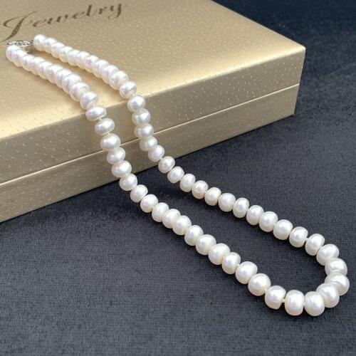 2021 Classic White Pearl Necklace Real Natural Freshwater Pearl Choker Necklaces For Women Birthday Gift