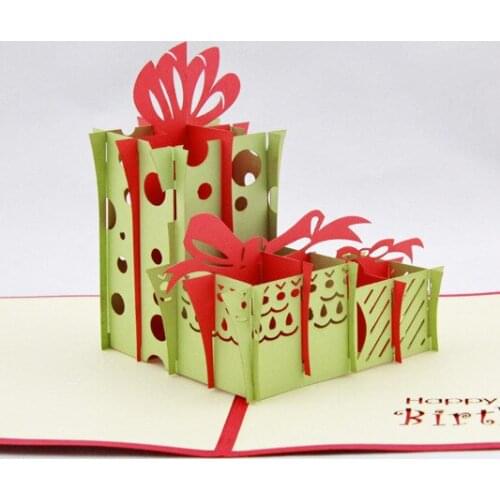 Qubiclife gift 2 stereo 3D card creative manual business staff birthday custom Postcard